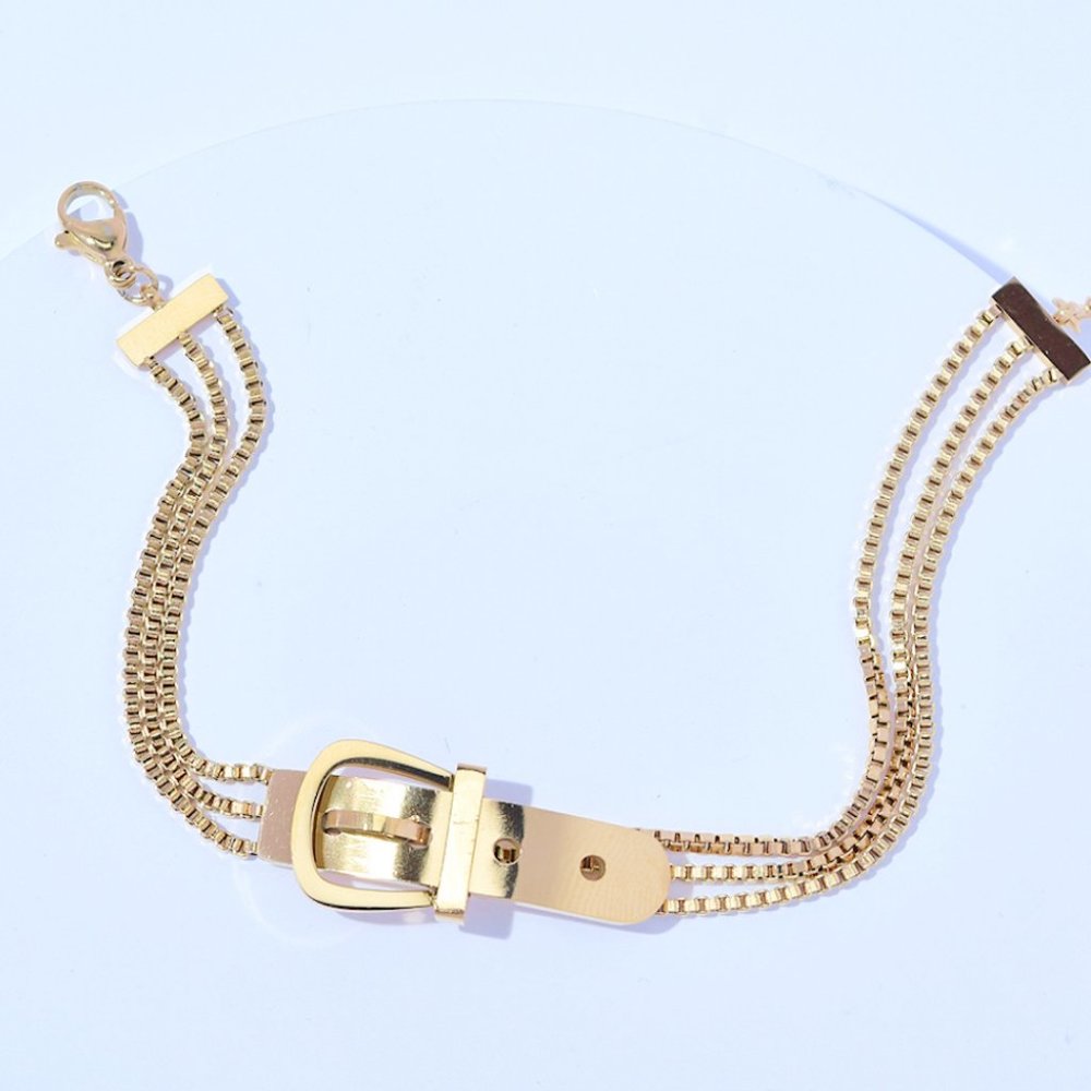 The Belt Buckle Bracelet in Gold Plated Brass SHIP 2-3 days
